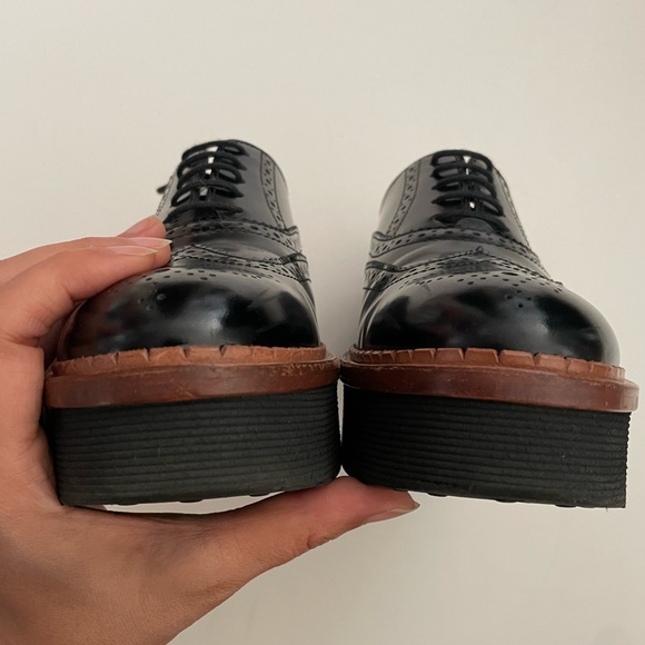 Tod’s Black Platform Wingtip Oxford Gomma T50 Shoes Size 37 - Picture 7 of 10